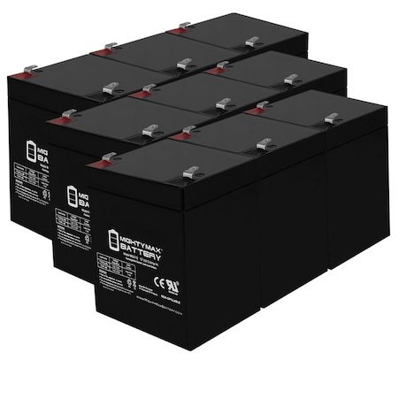 12V 5AH SLA Battery Replacement For Fire-Lite BAT1250 - 9 Pack